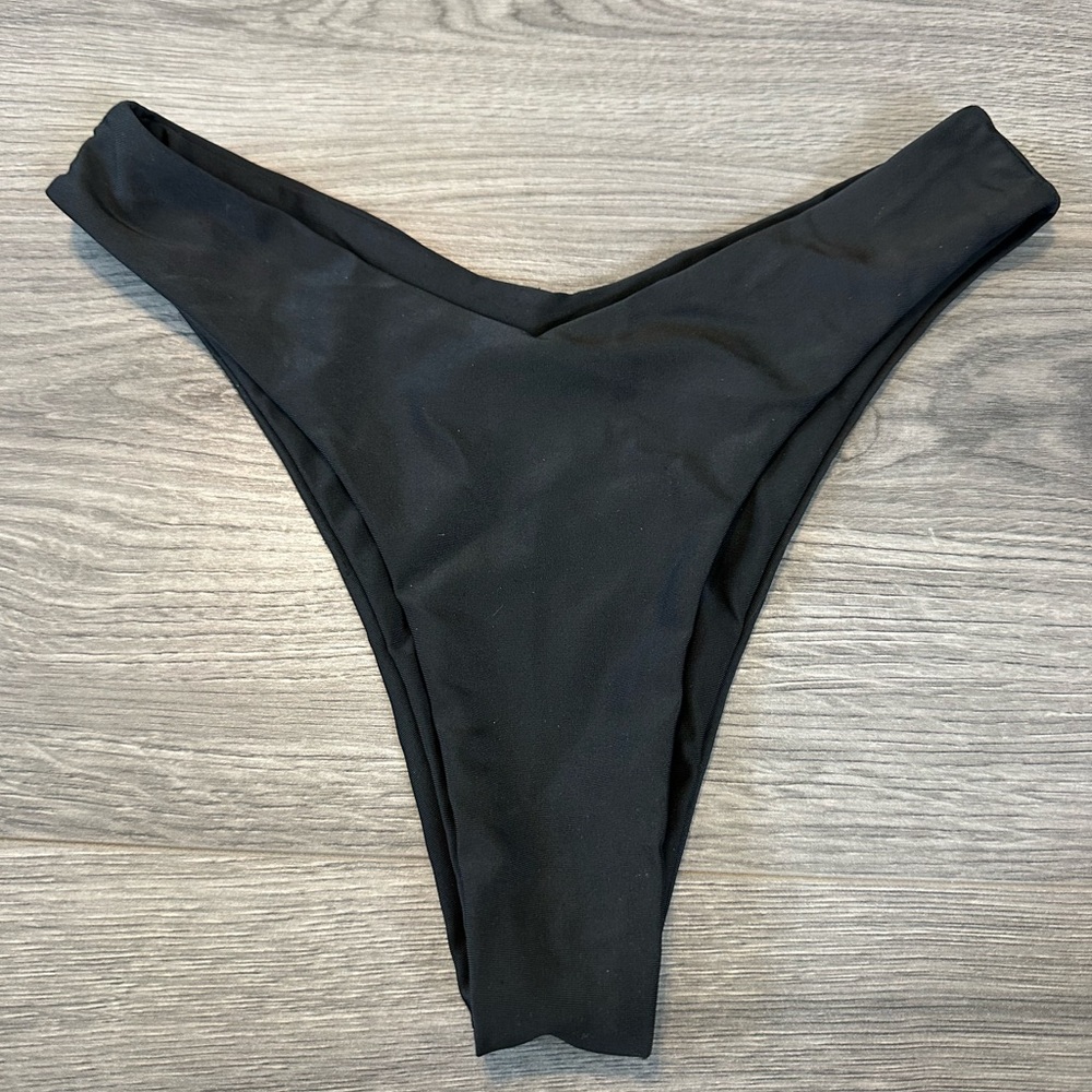 Black High-Cut Bikini Bottom